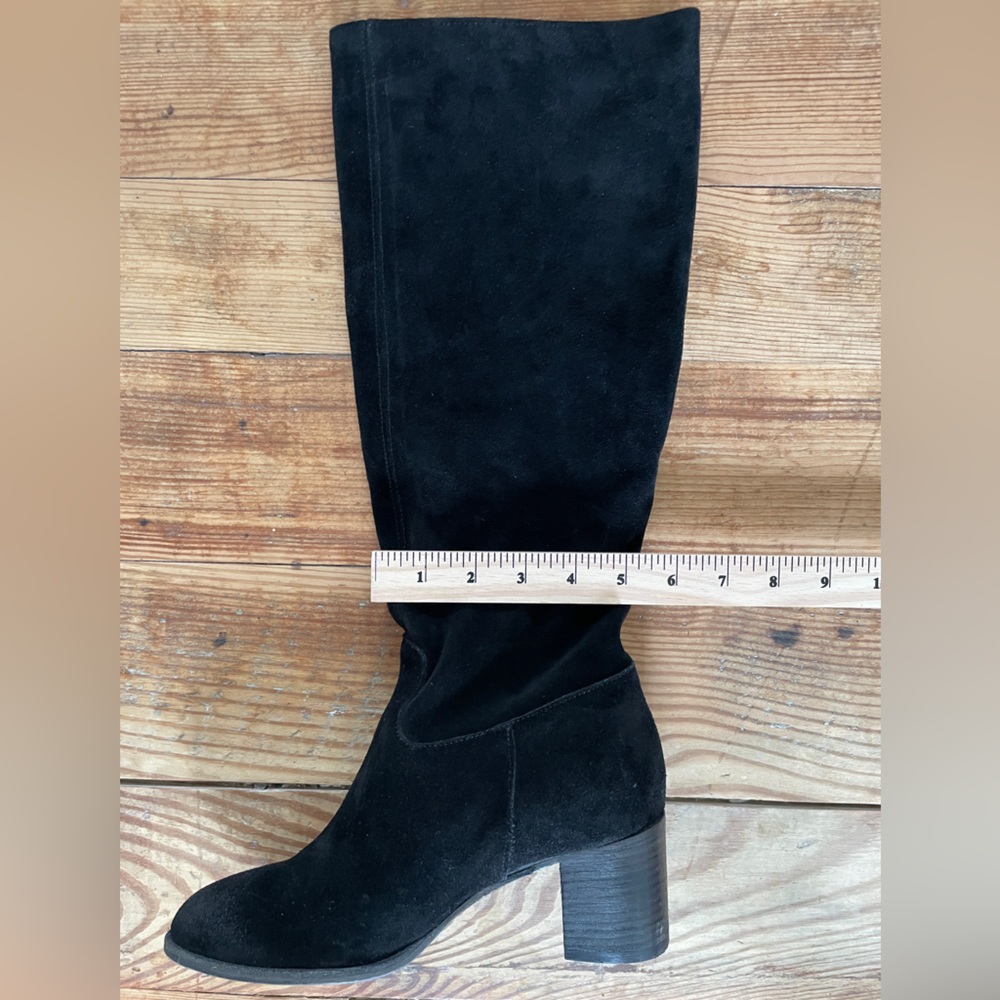 Free People Boots Cleo Slouch Suede Knee High Heeled Leather Grey NIB US 8 EU 38 - Picture 13 of 15
